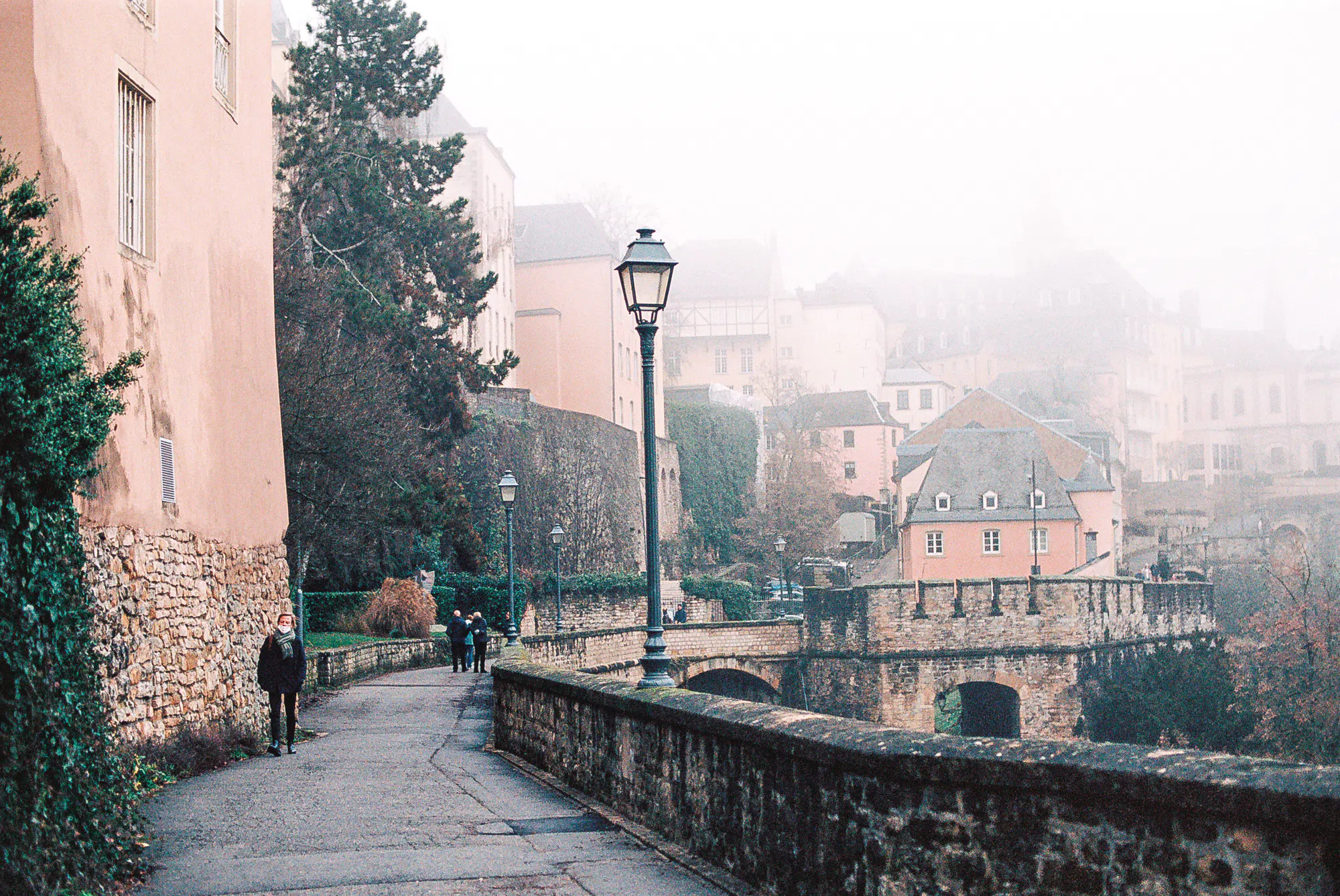 Luxembourg foggy street